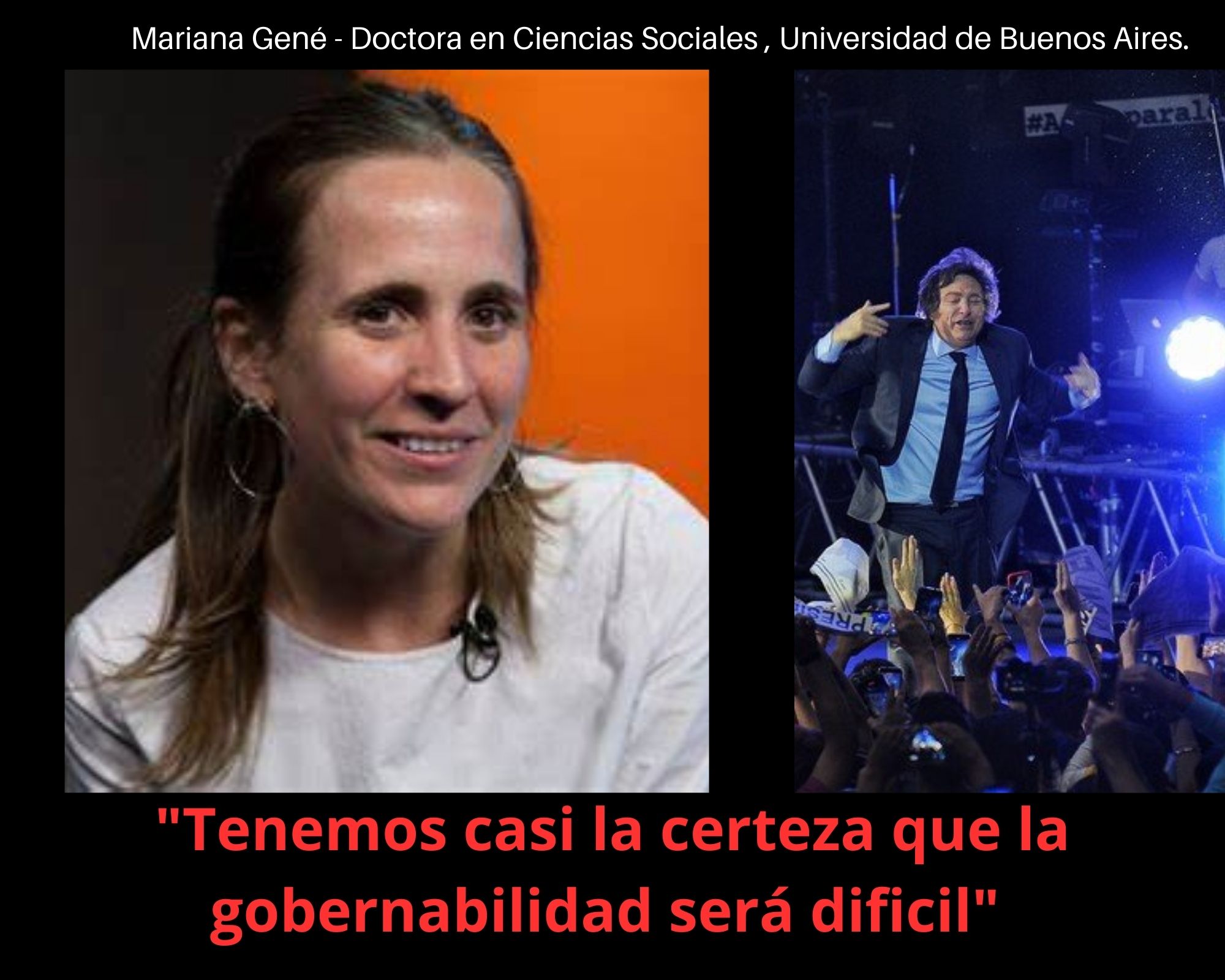 Mariana Gené: “Tenemos la certeza que la gobernabilidad será díficil”