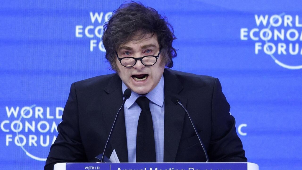 ![Javier Milei en Davos](https://ruta_imagen.com/milei_davos.jpg "Javier Milei en Davos durante su discurso en el Foro Económico Mundial")