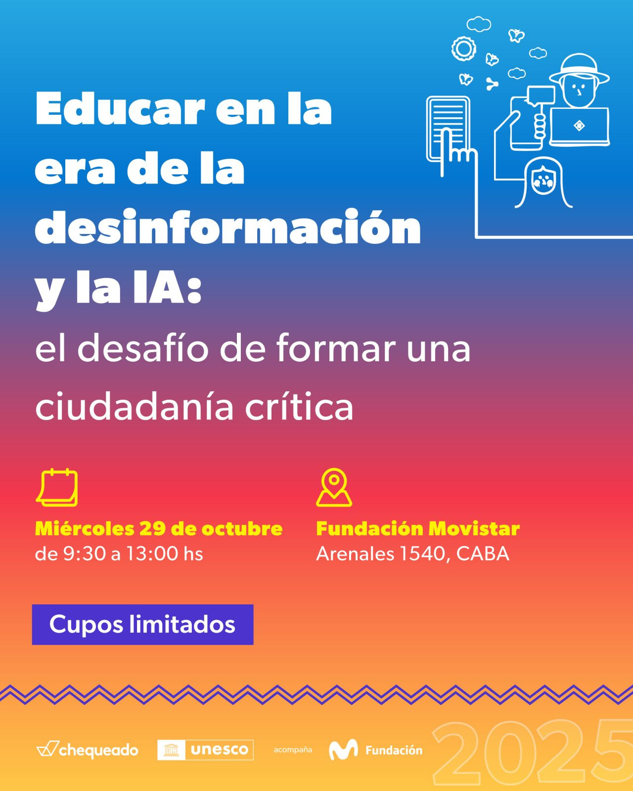 Formar ciudadanos críticos en tiempos de IA: el desafío que une a Chequeado, UNESCO y Fundación Movistar