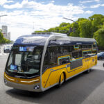 TramBus eléctrico en la Ciudad de Buenos Aires durante la prueba piloto