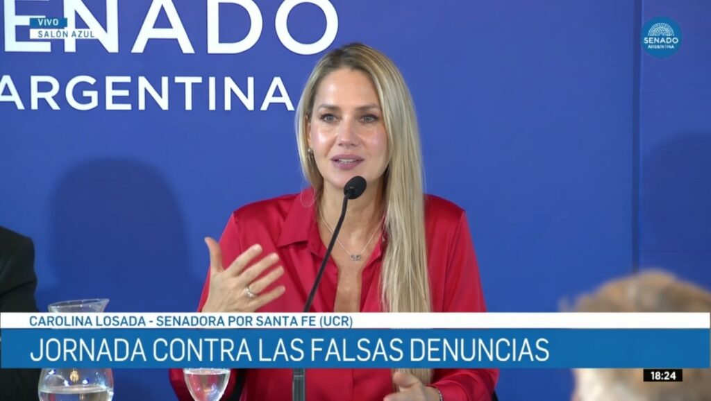 Denuncias falsas Carolina Lozada senado argentina