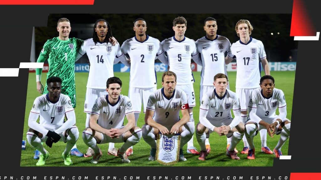 Selección de Inglaterra antes de un partido del Mundial 2026