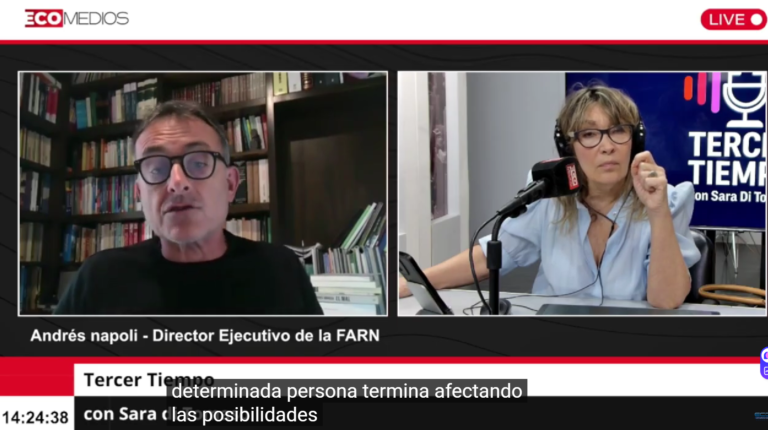 Andrés Nápoli, director ejecutivo de FARN, analizó la reforma de la Ley de Tierras durante una entrevista en Tercer Tiempo.