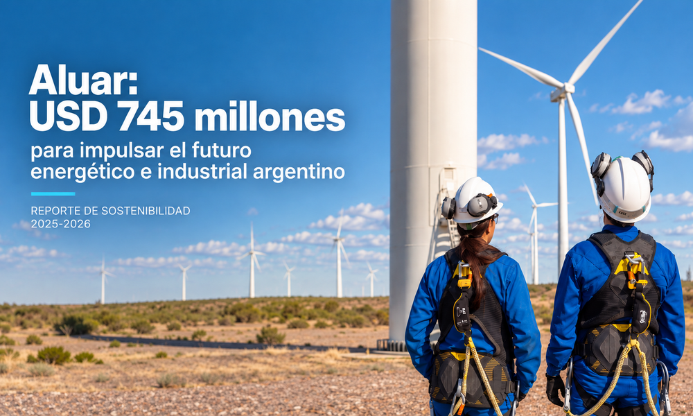 Parque eólico de Aluar en Chubut, inversión de USD 745 millones para el desarrollo energético argentino.