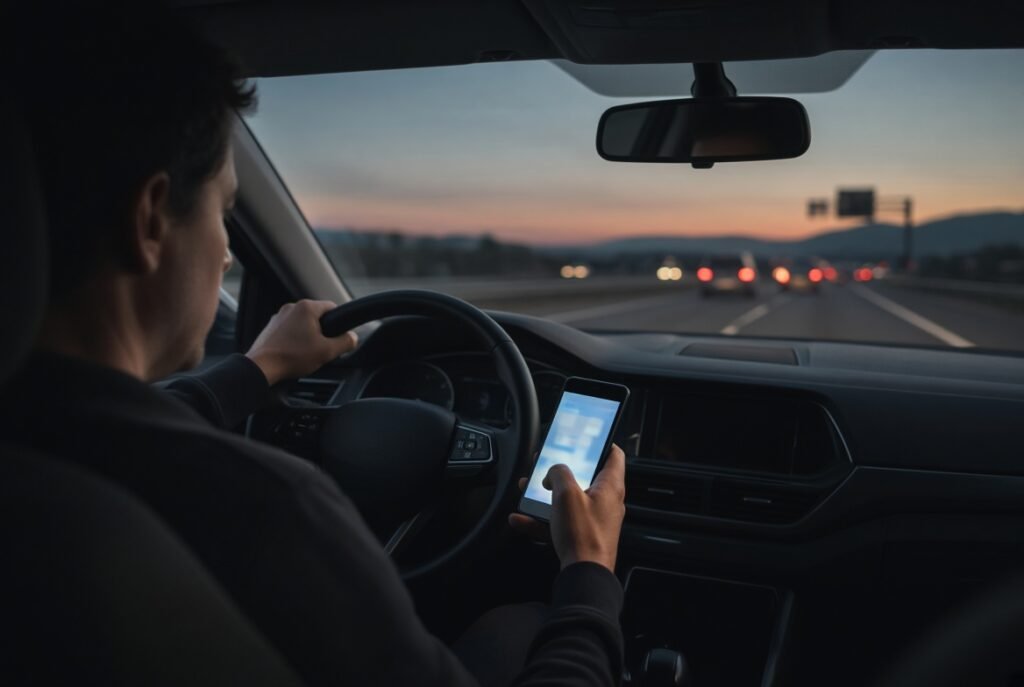 Distracción tecnológica al volante Galicia Seguros 2026